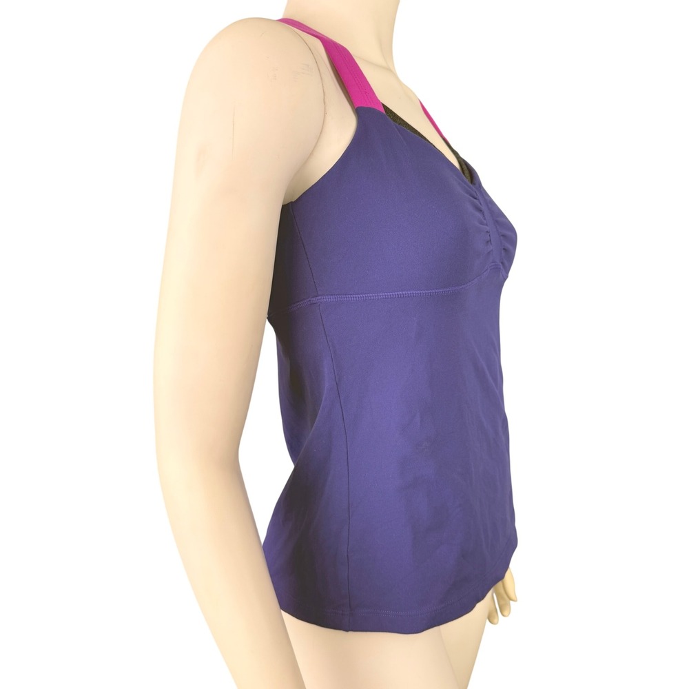 Rese Yoga Tank Top Womens‎ Large Purple Pink Crossback Athletic Made in USA - Picture 7 of 10